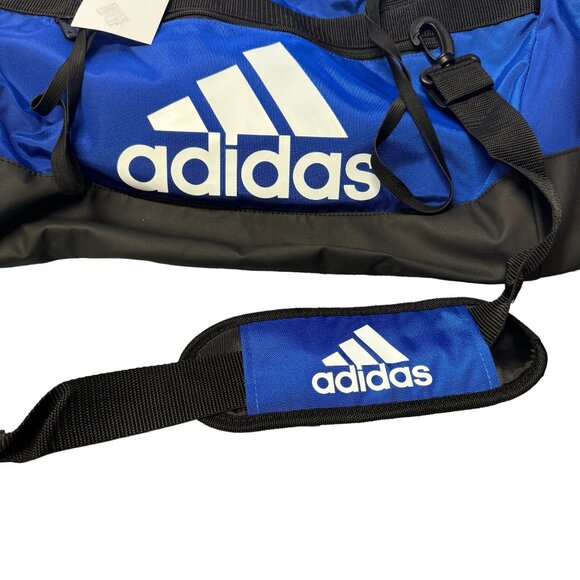 Adidas Defender IV Medium Duffle Bag Team Royal Blue White Black NWT - Picture 13 of 13